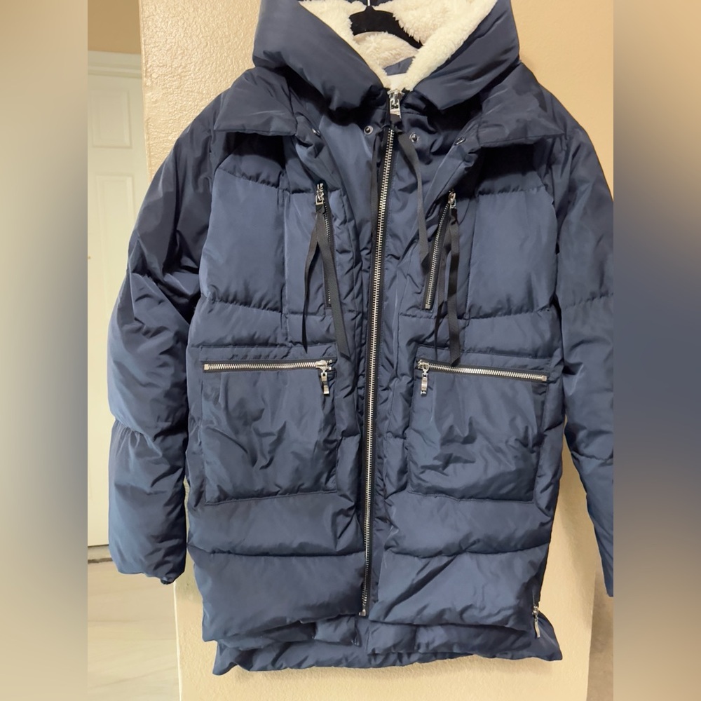 Orolay Navy Jacket with Sherpa Lining